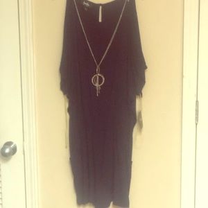 Navy blue off the shoulder dress